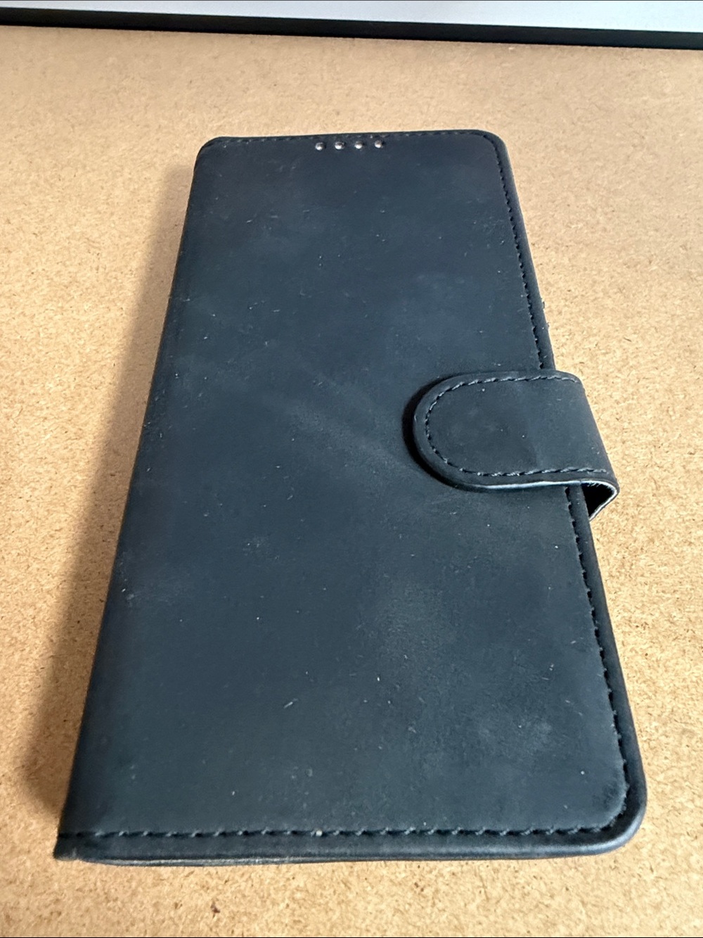 Black Wallet-Style Cell Phone Folio Case with Magnetic Closure